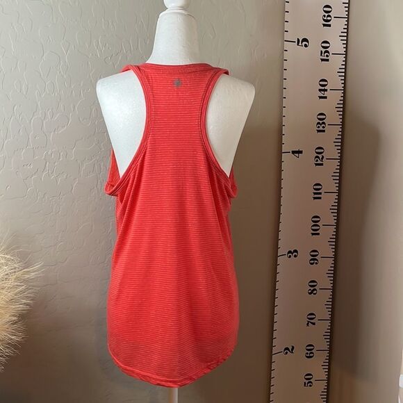 Tekgear w/ Drytek orange scoopneck T back sleeveless striped athletic top SZ L - Picture 3 of 8